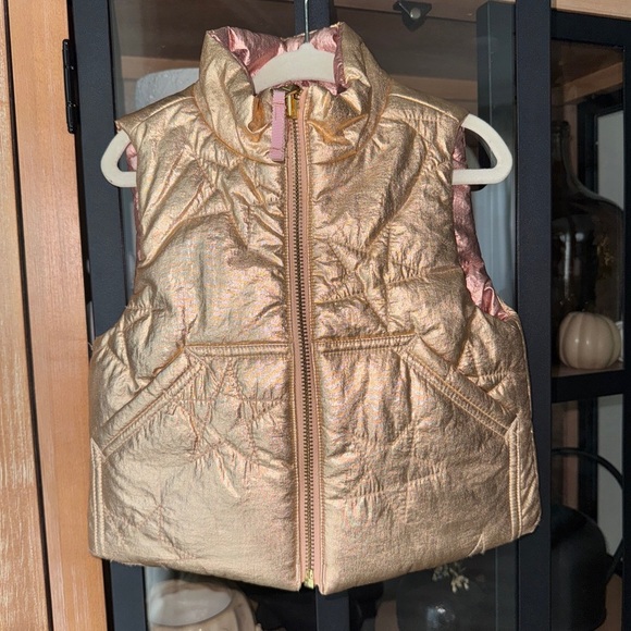 J. Crew toddler vest quilted puffer stars metallic reversible zip up pockets - Picture 2 of 7